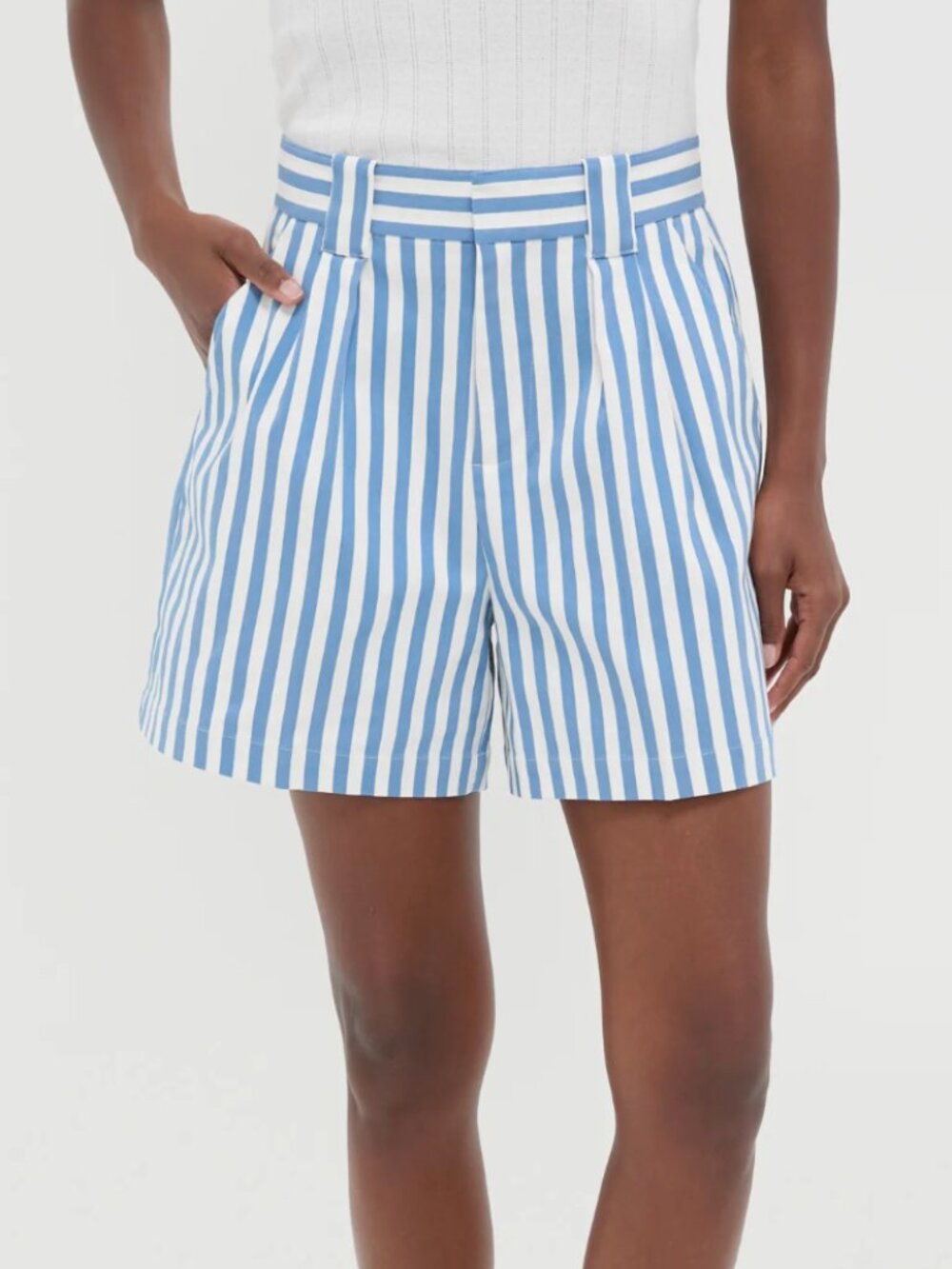 Tuckernuck | Briggs Safari Short in Blue & White Stripe